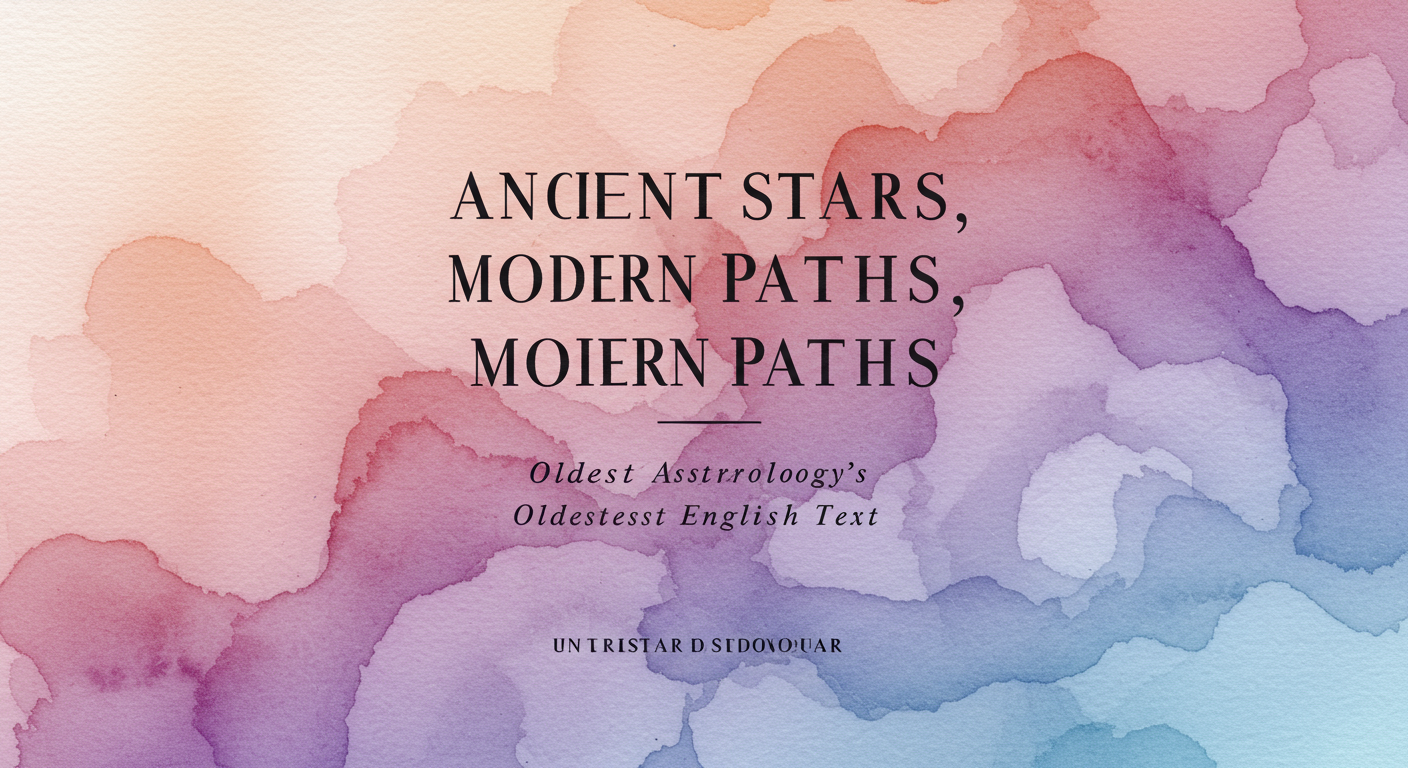 Ancient Stars, Modern Paths: Astrology's Oldest English Text