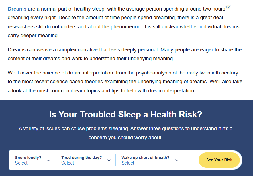 Dream Interpretation	 Screenshot 1